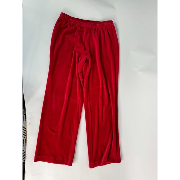 Marisa Christina Elastic Waist Pant Size Medium Red Cotton Blend Velour - Picture 13 of 16